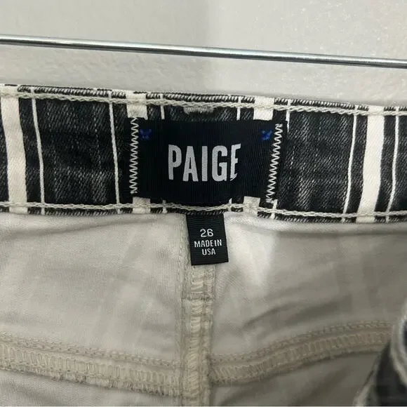 Paige Hoxton Straight Ankle Jeans Vintage Black Stripe Size 26 - Picture 9 of 13